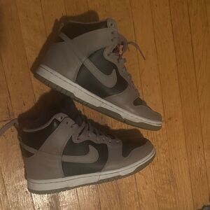 Nike Dunks - Moon Fossil Black and Gray High-Top Sneakers